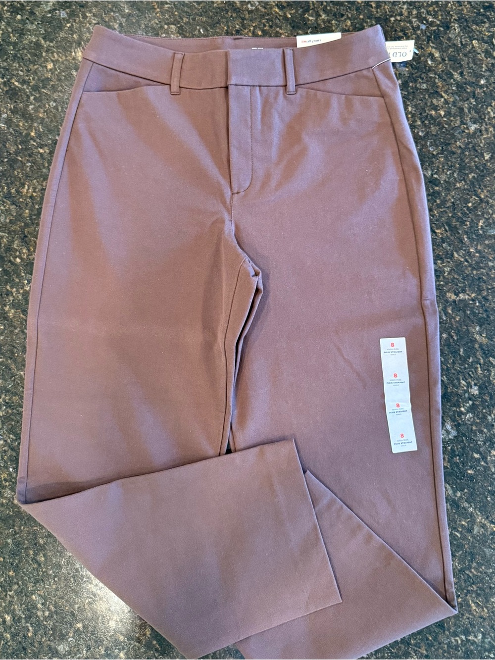 Old Navy Dark Brown High-Rise Pixie Straight Pants - Picture 7 of 7